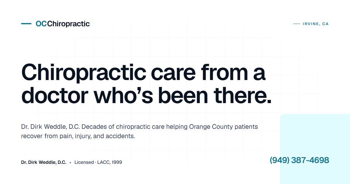 Irvine Chiropractor Dr. Weddle | OC Chiropractic