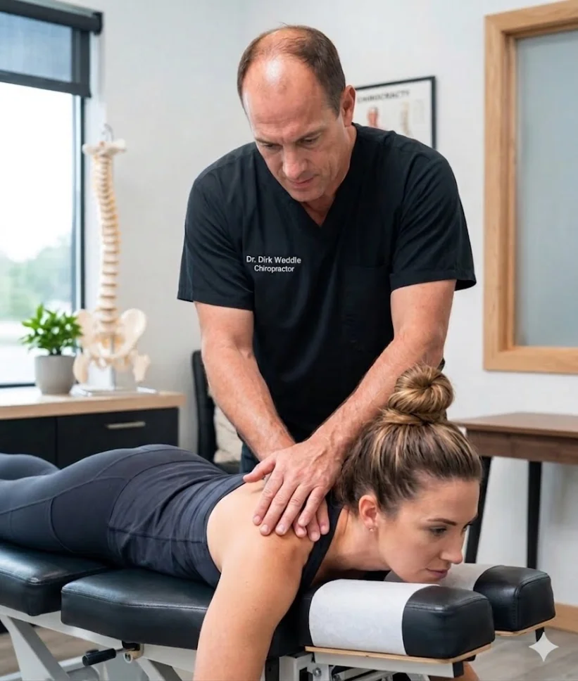 Chiropractor adjusting a patient