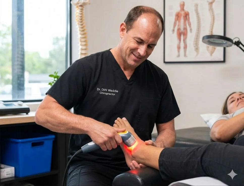 Laser and massage therapy